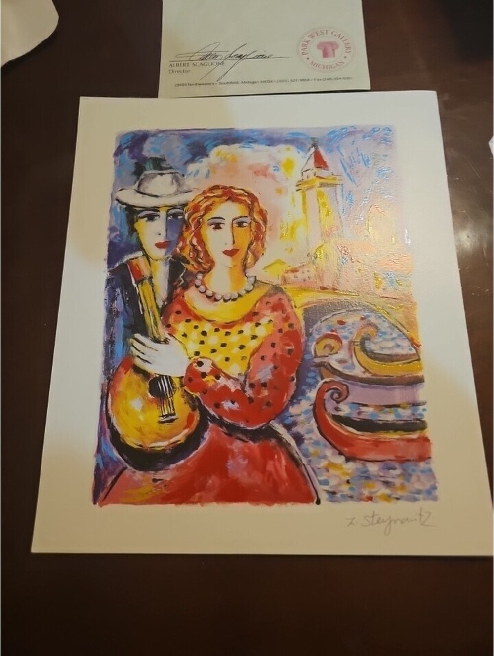 Zamy Steynovitz "Beauty and Beau" Unframed Seriolithograph in Color with COA